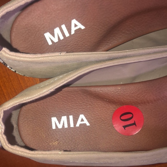 NWT mia flats square toe natural w snake print on back of the shoe sz 10 - Picture 8 of 8